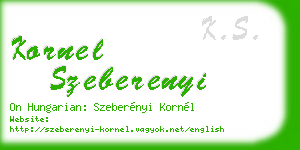 kornel szeberenyi business card