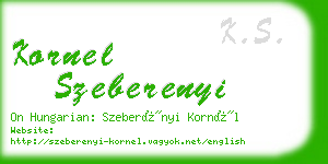 kornel szeberenyi business card